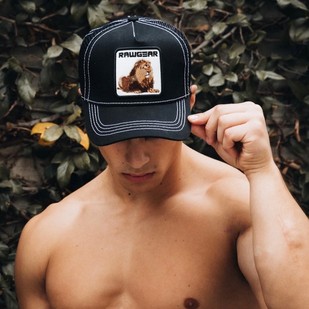 RawGear Los Angeles Fitness Bradley Martyn  Mesh  Hat Cap SnapBack Lion